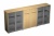  Reventon шкаф комбинированный средний(стекло - закрытый - стекло) Зебрано