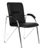  Кресло для посетителя chairman 850 Экокожа Terra 118 черная