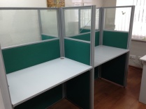 Matrix Комплект мебели для  call центра на 4 рабочих места со стеклом ткань