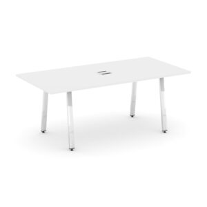 Style Project Direct Lux Стол переговорный M-SN-6A.SPRG-198 Белый/Нержавеющая Сталь/Хром 1980*980*25
