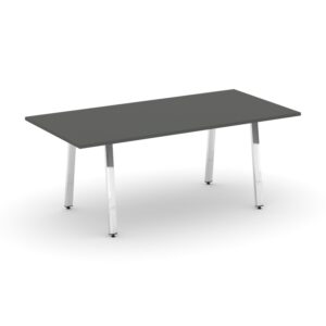 Style Project Direct Lux Стол переговорный M-SN-6A.SPRG-198.3 Антрацит/Нержавеющая Сталь/Хром 1980*9