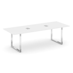 Style Project Direct Lux Стол переговорный M-SN-6O.SPRG-258 Белый/Нержавеющая Сталь/Хром 2580*980*25