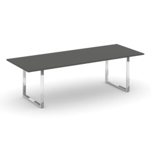 Style Project Direct Lux Стол переговорный M-SN-6O.SPRG-258.3 Антрацит/Нержавеющая Сталь/Хром 2580*9