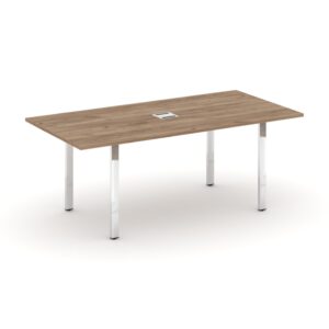 Style Project Direct Lux Стол переговорный M-SN-6P.SPRG-198 Дуб Табак/Нержавеющая Сталь/Хром 1980*98