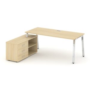 Style Project Direct Lux Стол письменный с греденцией левой M-SN-6A.SRG-015.M(L) Акация Лорка/Нержав