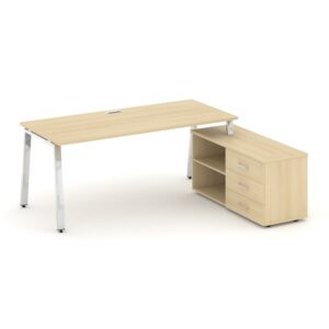 Style Project Direct Lux Стол письменный с греденцией правой M-SN-6A.SRG-024.M(R) Акация Лорка/Нержа