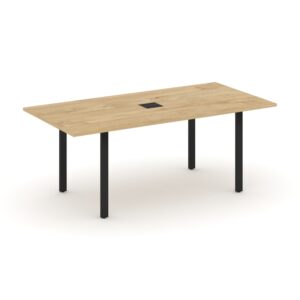 Style Project Direct Стол переговорный SN-6P.SPRG-198 Тиквуд Светлый/Металл Черный/Заглушка Металл Ч
