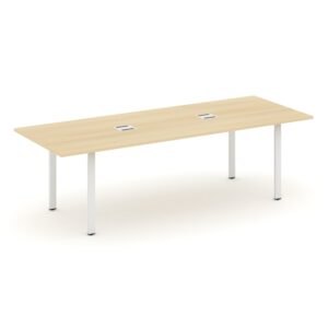 Style Project Direct Стол переговорный SN-6P.SPRG-258 Акация Лорка/Металл Белый/Заглушка Металл Белы