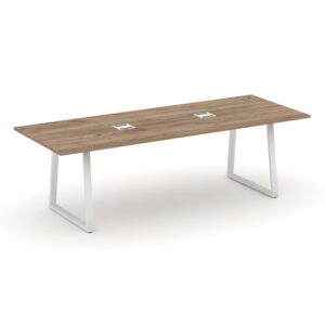 Style Project Direct Стол переговорный SN-6T1.SPRG-258 Дуб Табак/Металл Белый/Заглушка Металл Белый