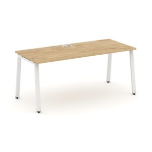 Style Project Direct Стол письменный SN-6A.SR-015.M Тиквуд Светлый/Металл Белый/Заглушка Металл Белы